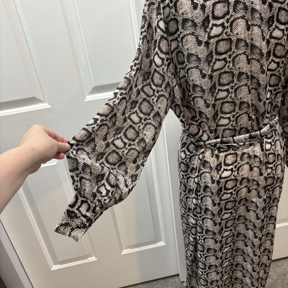 Good American Python Robe Cover Up Wrap Dress Size 1 Snake - Picture 4 of 13